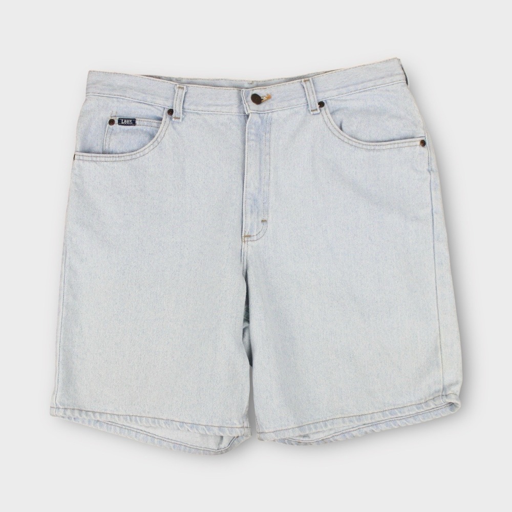Lee Denim Shorts Men's 38 Light‎ Wash High Rise 90s Vintage USA Made Jean Shorts